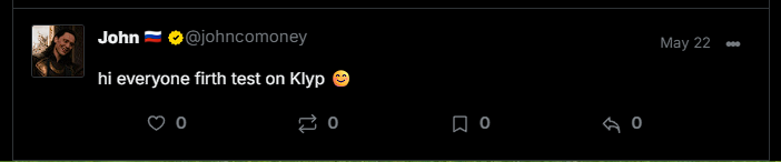 John publishes an early public test on Klyp